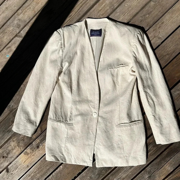 Prescott & Andrew’s vintage 100% silk  cream blazer / jacket - Picture 9 of 9